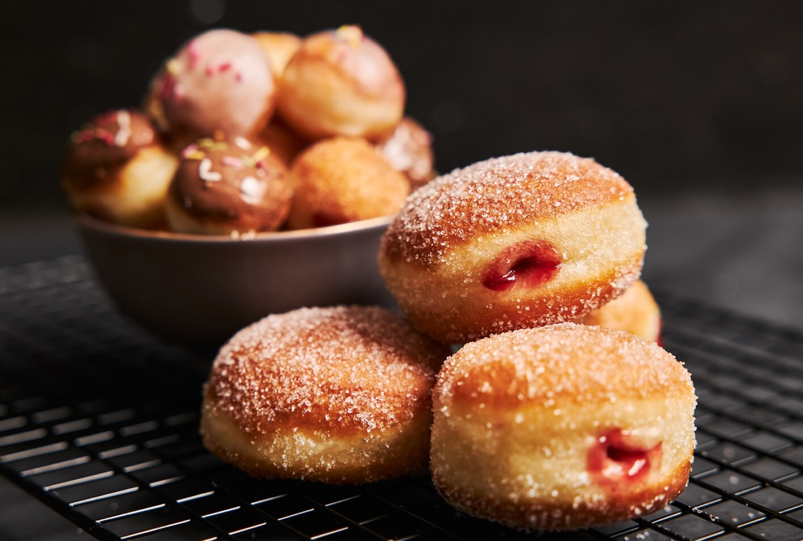 Delicious fried cake donut