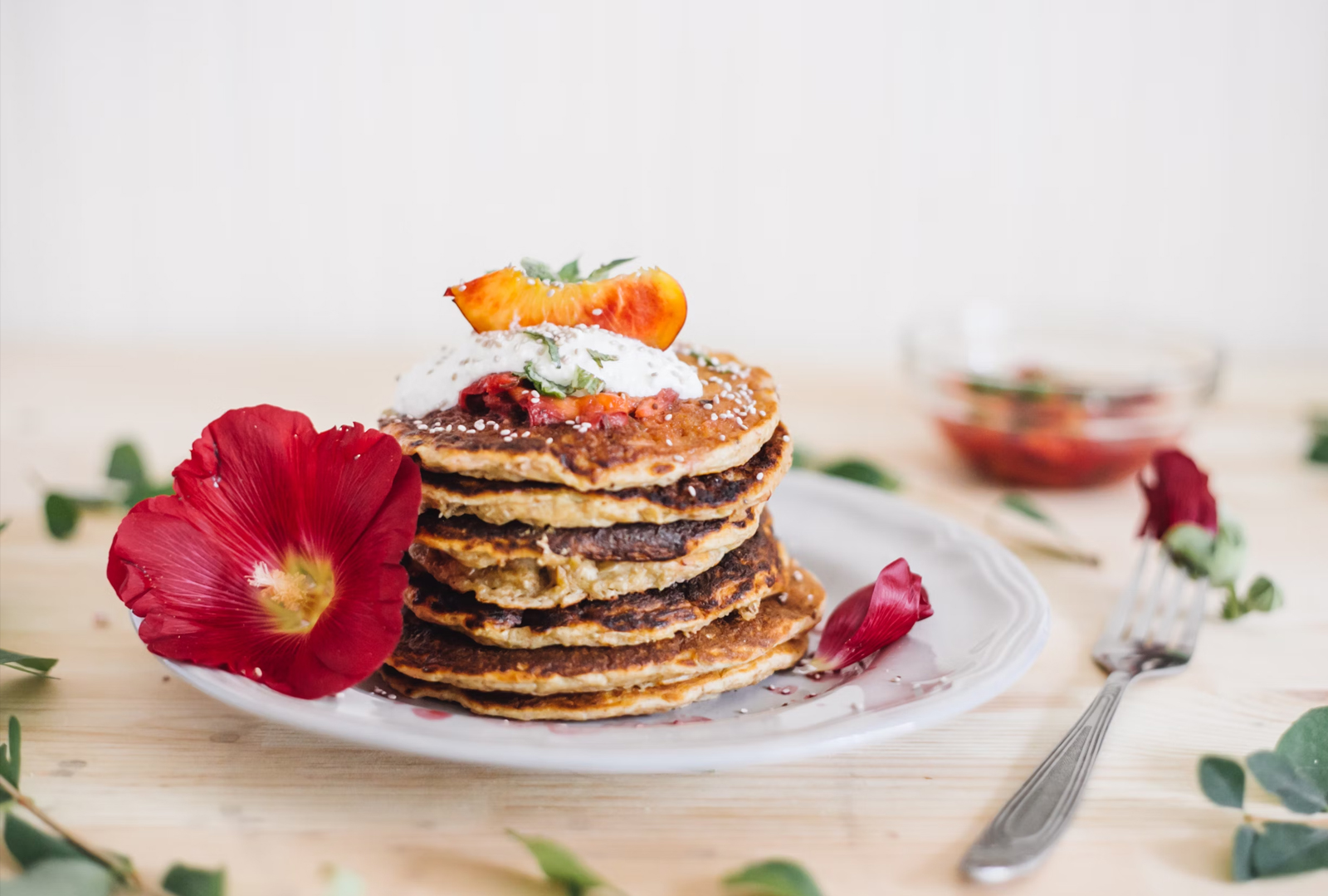 Coconut pancakes with chia seeds